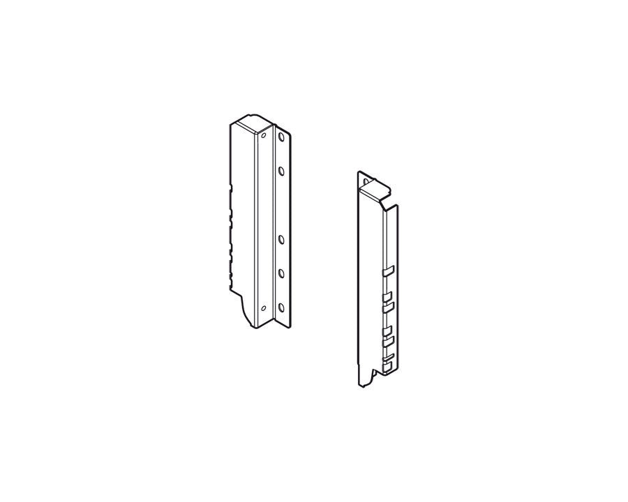 Blum TANDEMBOX intivo Back Fixings Bracket, D Height, Left And Right In Black Z30D000Sl