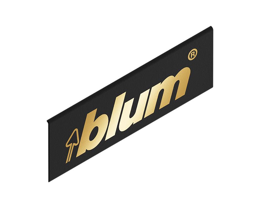 Blum LEGRABOX cover cap external Carbon Black with metallic gold logo ZA7.0700.BLAB