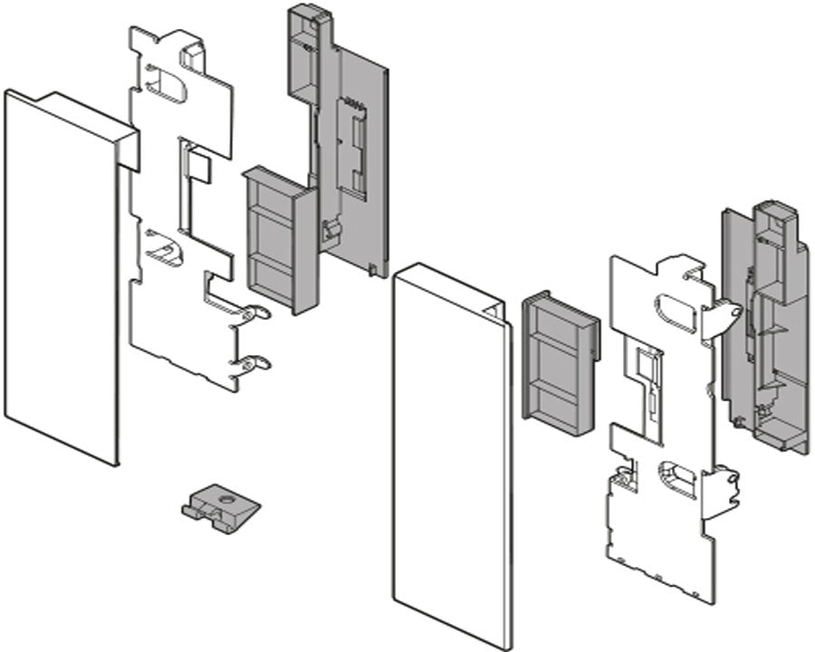 Blum LEGRABOX pure Front Fixing Component Glass Element Terra Black ZI7.2CS0