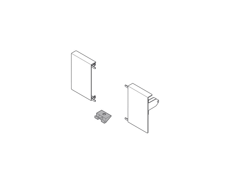 Blum TANDEMBOX intivo Front Fixing Brackets Left And Right For M Height INNER Drawer. Terra Black ZIF.80M0.01