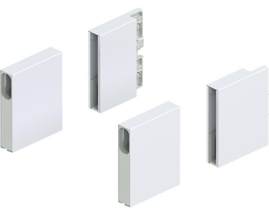 Blum MERIVOBOX BOXCOVER Front and Back Brackets. Left and Right Silk White. ZL4M00808