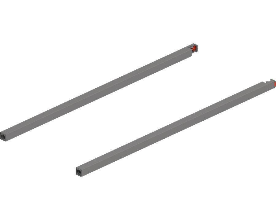 Blum MERIVOBOX Gallery Rail Set for High Fronted Drawers 500mm Indium Grey. ZR4.500RS