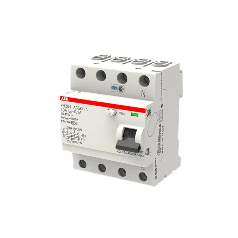 ABB Circuit Breaker 40A 4P 100MA FH204 40A/0.10