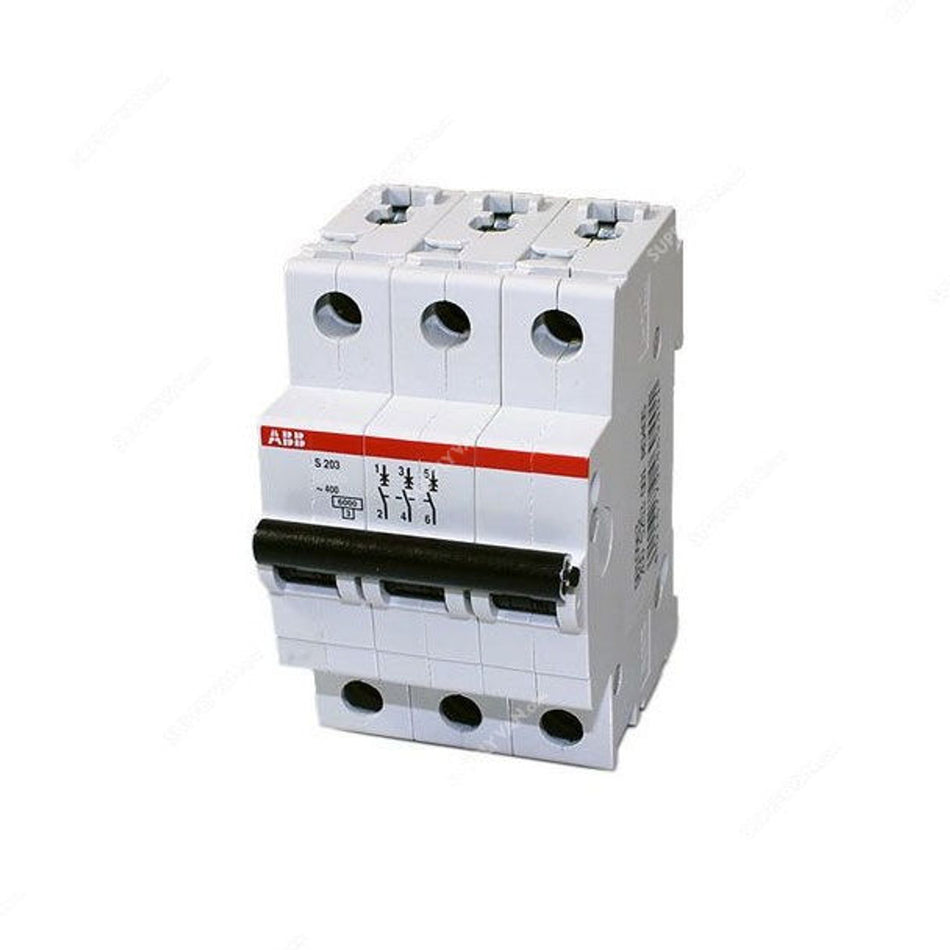 ABB Miniature Circuit Breaker, SH203-C40, 3P, Curve C, 40A