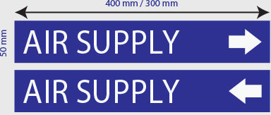 Triala Duct Identification Labels as per ANSI/ASME color codes