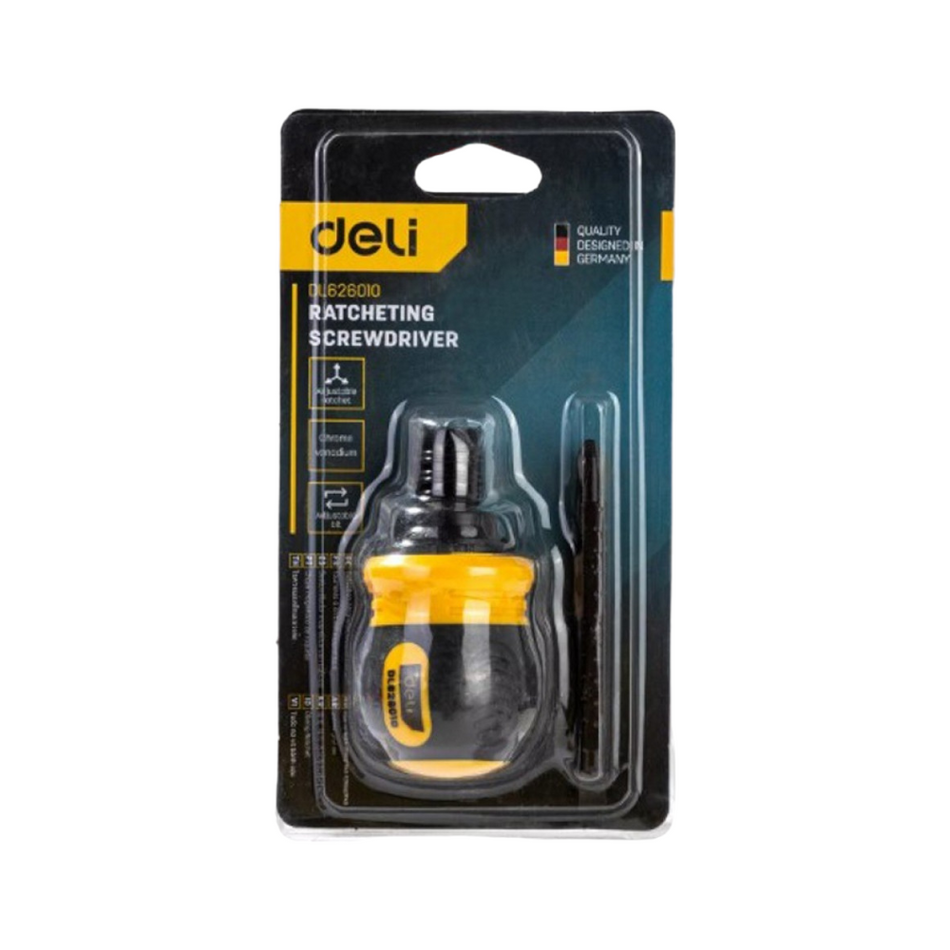 Deli Ratchet Screwdriver 6/PH2 x 85mm