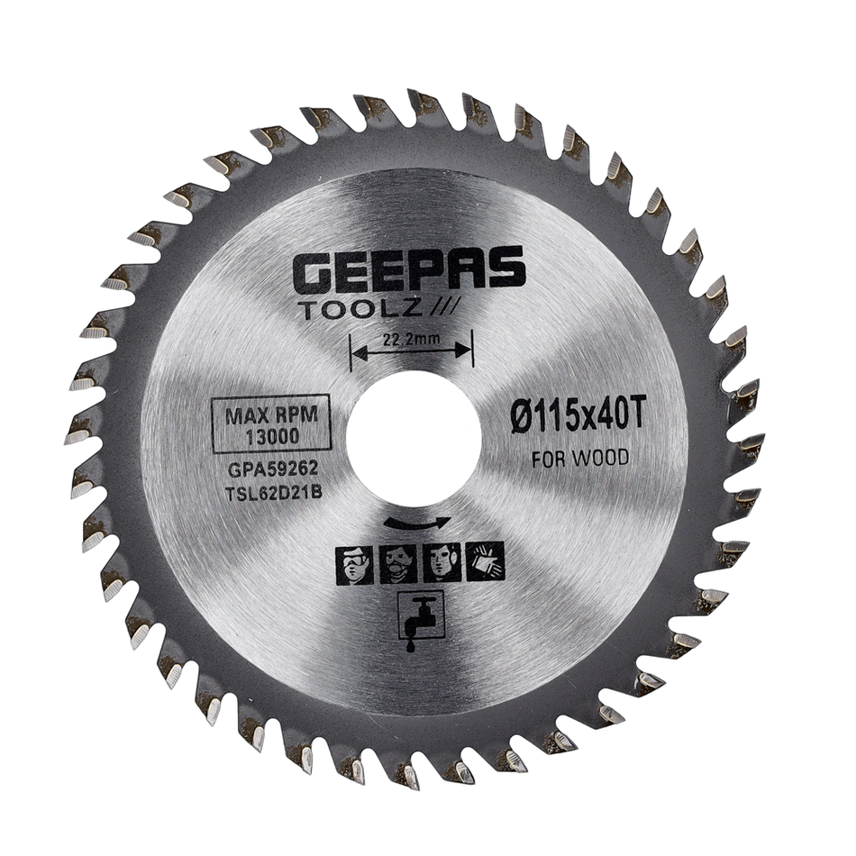 Geepas Wood Cutting Circular Saw Blade 115mm x 222mm