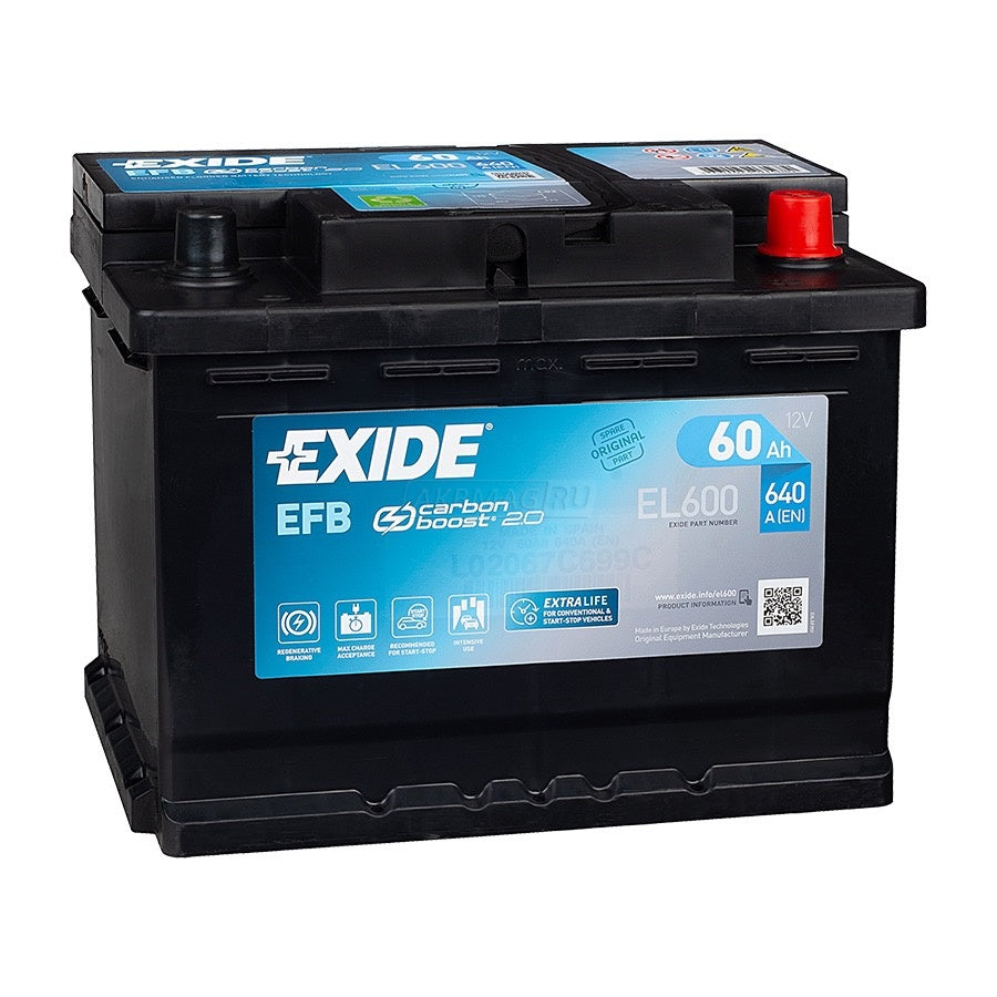 EXIDE Battery 60Ah 640A 12V