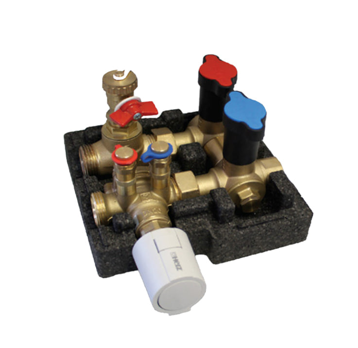 HERZ HerzCON Insulated FCU Valve Assembly with PICV & On/Off Thermal Actuator 220V 15мм