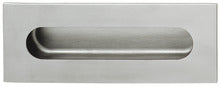 Inset handle, Stainless steel, rectangular outside, oval inside