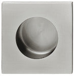 Inset handle, Stainless steel, square outside, round inside