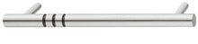 Furniture handle, Handle with base, stainless steel, round, with grooves