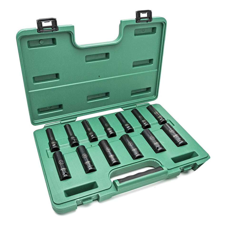 Sata Drive 6 Point Metric Impact Socket Set 1/2" - 13 Pcs