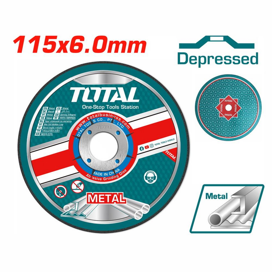 Total Metal Grinding Disc 115mm X 6mm X 22.2mm