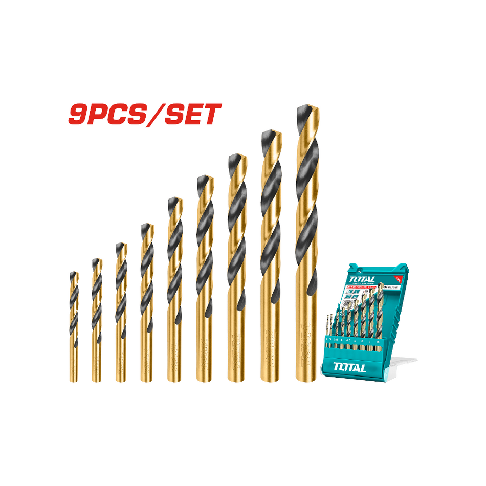 Total HSS Drill Bit Set 9Pcs