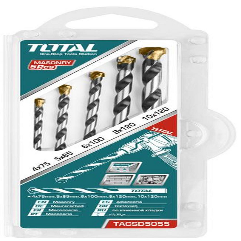 Total Masonary Drill Bit Set 5 Pcs