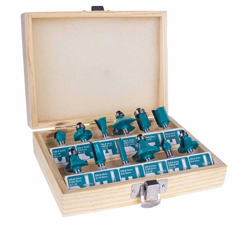 Total Router Bit Set 6mm 12 Pcs