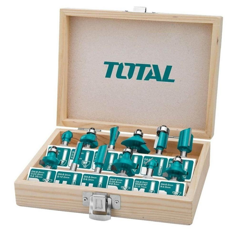 Total Router Bit Set 8mm 12 Pcs