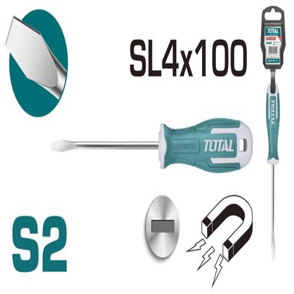 Total Slotted Screwdriver 4mm X 100mm