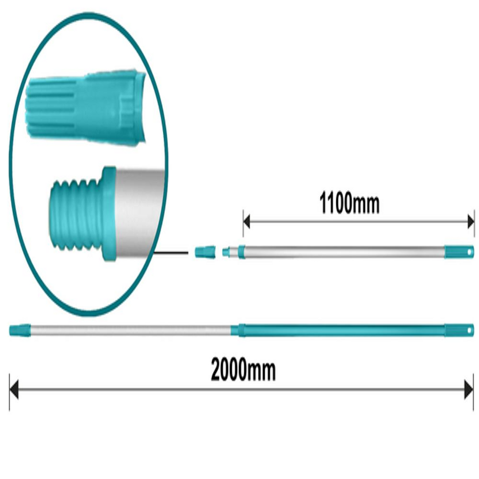 Total Telescopic Rod With Screw Connectivity and Insert Function 200cm