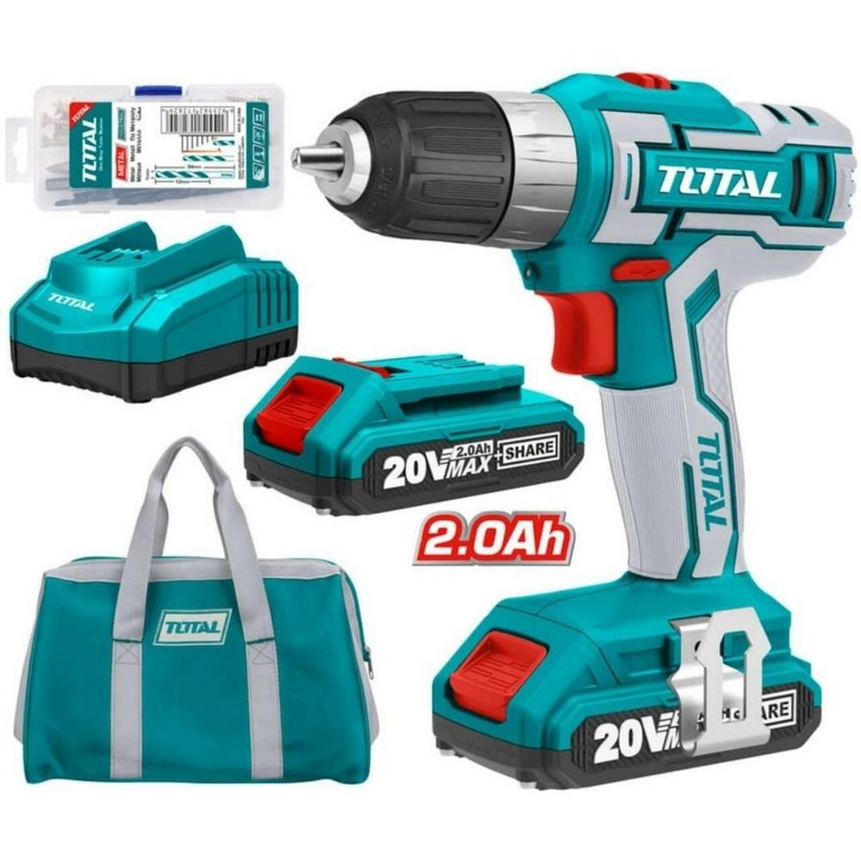 Total Lithium-Ion Cordless Drill 20V With 2 x 2.0AH Battery