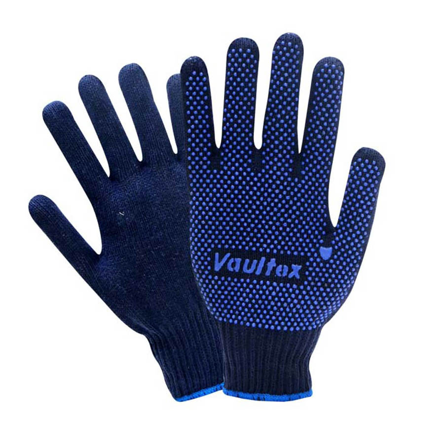 Vaultex Double Side Dotted Gloves Blue 12 pair per pkt