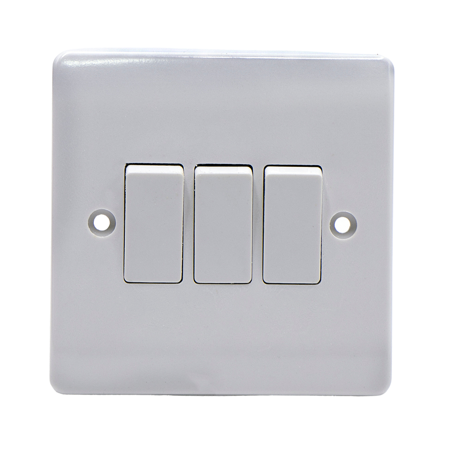 Excel 3 Gang 1 Way IP66 Plate Light Switch