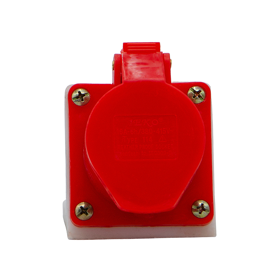 16A 4Pin Female Wall Mounted Industrial Socket