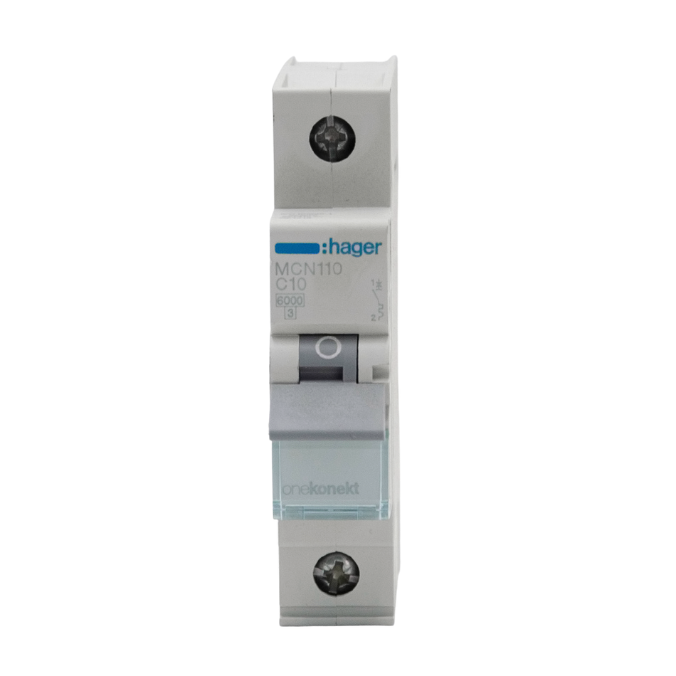 Hager 10A 1Pole 6Ka Miniature Circuit Breaker (MCB)
